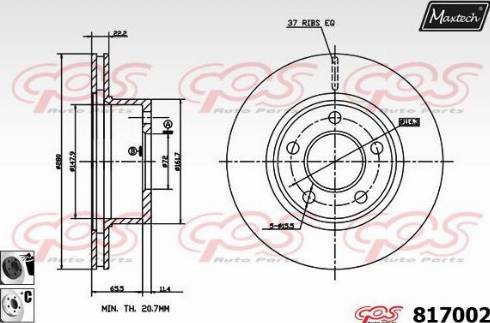 Maxtech 817002.6060 - Bremžu diski ps1.lv