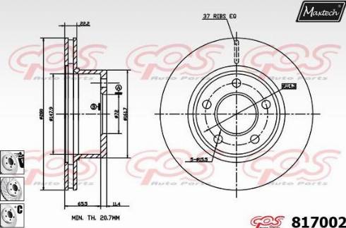 Maxtech 817002.6880 - Bremžu diski ps1.lv