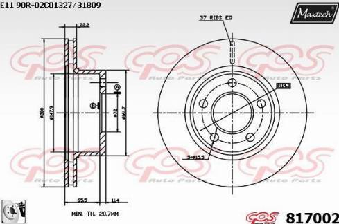 Maxtech 817002.0080 - Bremžu diski ps1.lv