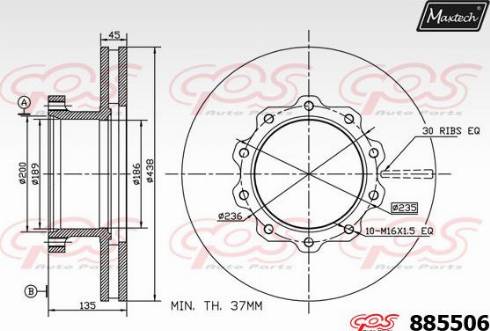 Maxtech 885506.0000 - Bremžu diski ps1.lv