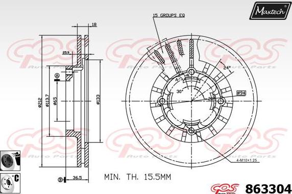 Maxtech 885104 - Bremžu diski ps1.lv