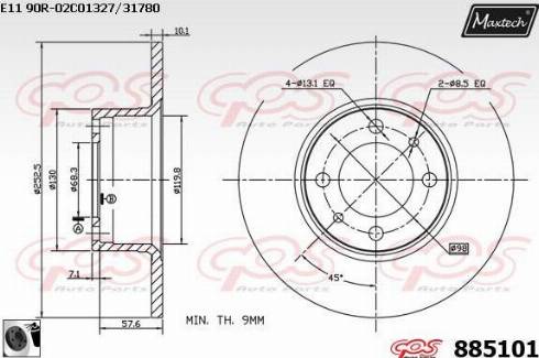 Maxtech 885101.0060 - Bremžu diski ps1.lv