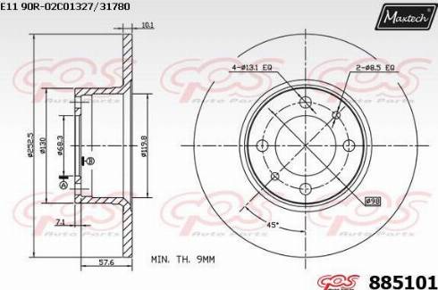 Maxtech 885101.0000 - Bremžu diski ps1.lv