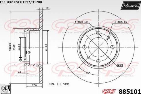 Maxtech 885101.0080 - Bremžu diski ps1.lv