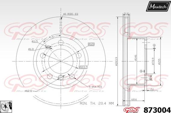 Maxtech 881409 - Bremžu diski ps1.lv