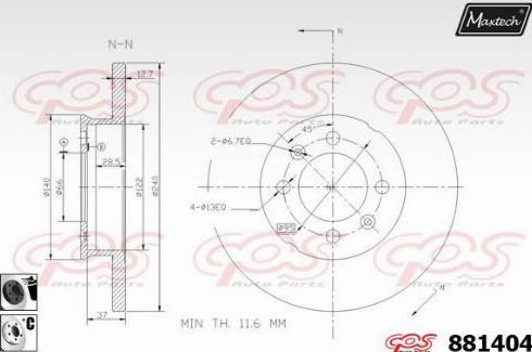 Maxtech 881404.6060 - Bremžu diski ps1.lv