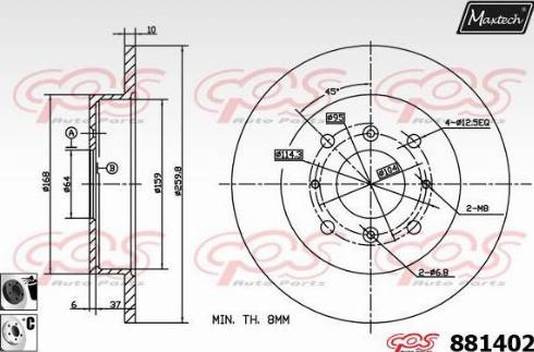 Maxtech 881402.6060 - Bremžu diski ps1.lv