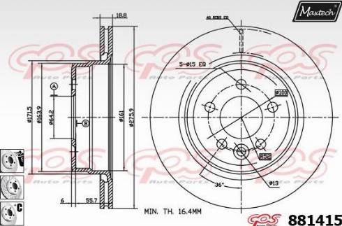 Maxtech 881415.6980 - Bremžu diski ps1.lv