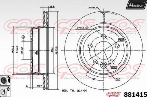 Maxtech 881415.6060 - Bremžu diski ps1.lv