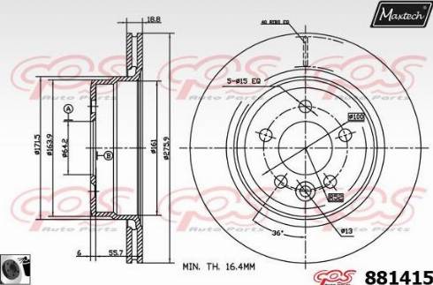 Maxtech 881415.0060 - Bremžu diski ps1.lv