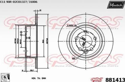 Maxtech 881413.0080 - Bremžu diski ps1.lv