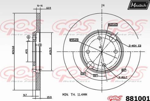 Maxtech 881001.0000 - Bremžu diski ps1.lv