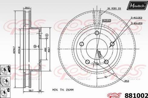 Maxtech 881002.6980 - Bremžu diski ps1.lv