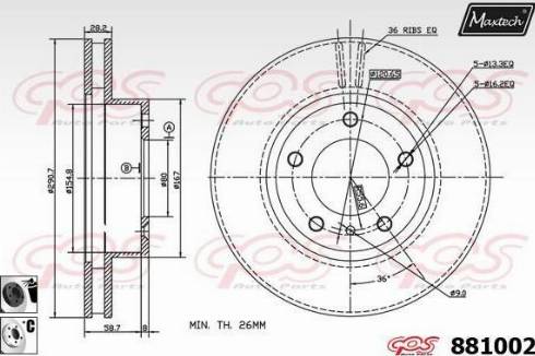 Maxtech 881002.6060 - Bremžu diski ps1.lv