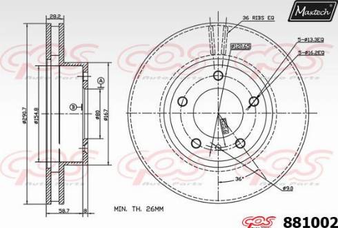 Maxtech 881002.0000 - Bremžu diski ps1.lv