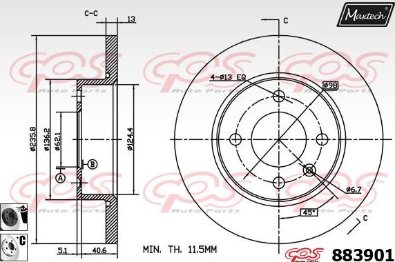 Maxtech 881007 - Bremžu diski ps1.lv