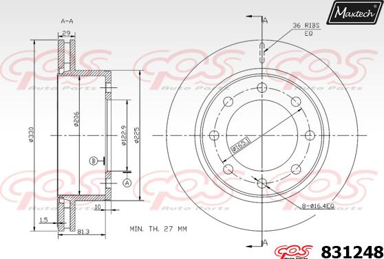 Maxtech 881219 - Bremžu diski ps1.lv