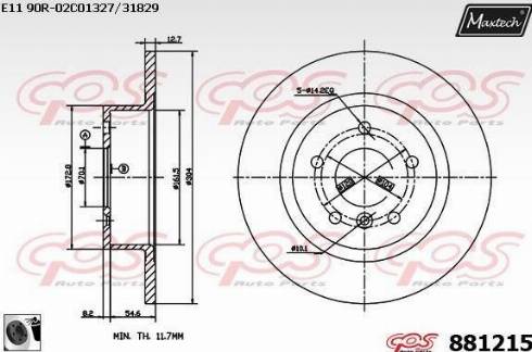 Maxtech 881215.0060 - Bremžu diski ps1.lv