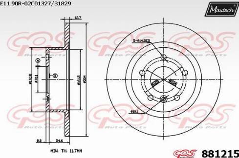 Maxtech 881215.0000 - Bremžu diski ps1.lv