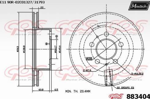 Maxtech 883404.0000 - Bremžu diski ps1.lv