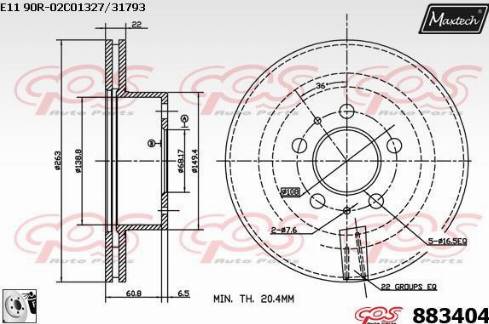 Maxtech 883404.0080 - Bremžu diski ps1.lv