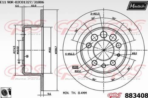 Maxtech 883408.0060 - Bremžu diski ps1.lv