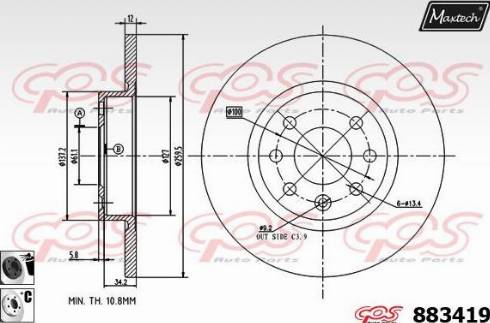 Maxtech 883419.6060 - Bremžu diski ps1.lv