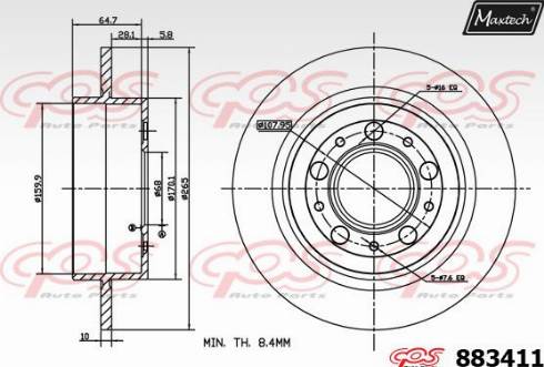 Maxtech 883411.0000 - Bremžu diski ps1.lv