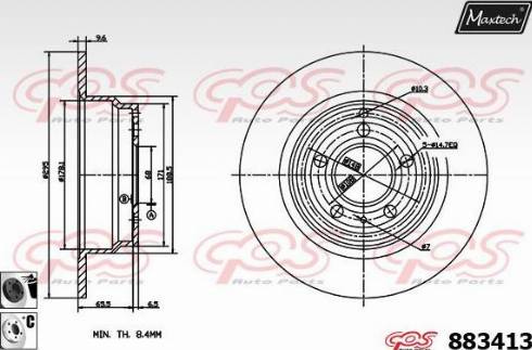 Maxtech 883413.6060 - Bremžu diski ps1.lv