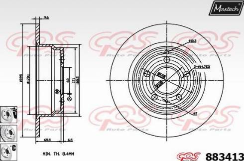 Maxtech 883413.6880 - Bremžu diski ps1.lv