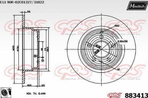 Maxtech 883413.0060 - Bremžu diski ps1.lv