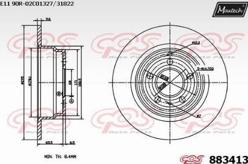 Maxtech 883413.0000 - Bremžu diski ps1.lv