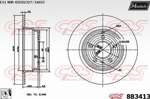 Maxtech 883413.0080 - Bremžu diski ps1.lv