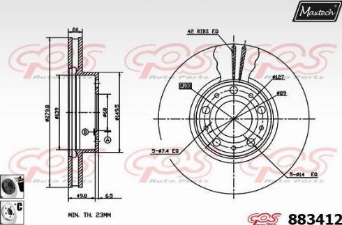 Maxtech 883412.6060 - Bremžu diski ps1.lv