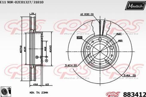 Maxtech 883412.0060 - Bremžu diski ps1.lv