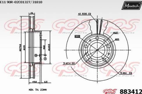 Maxtech 883412.0000 - Bremžu diski ps1.lv