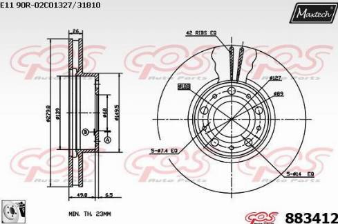 Maxtech 883412.0080 - Bremžu diski ps1.lv