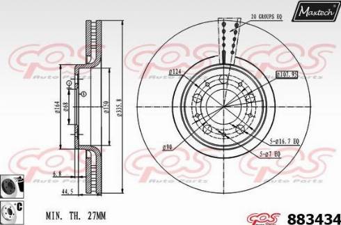 Maxtech 883434.6060 - Bremžu diski ps1.lv