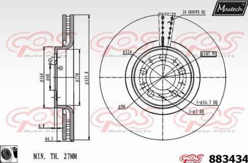 Maxtech 883434.0060 - Bremžu diski ps1.lv