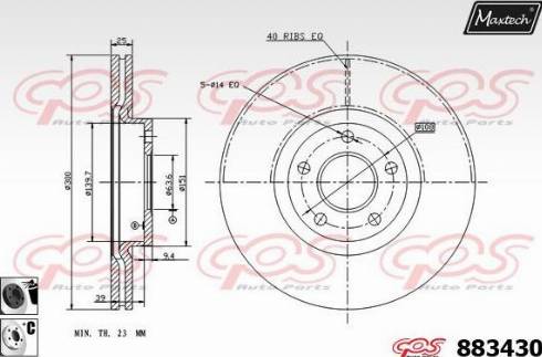 Maxtech 883430.6060 - Bremžu diski ps1.lv