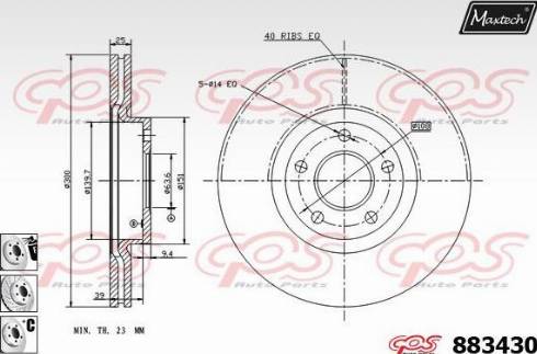 Maxtech 883430.6980 - Bremžu diski ps1.lv