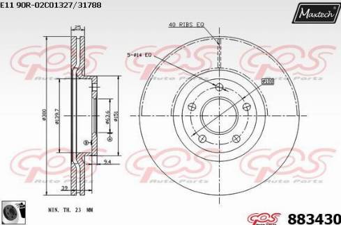 Maxtech 883430.0060 - Bremžu diski ps1.lv