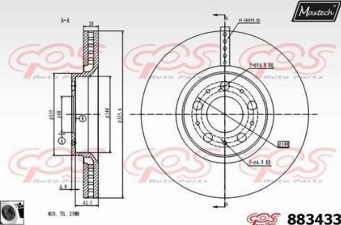 Maxtech 883433.0060 - Bremžu diski ps1.lv