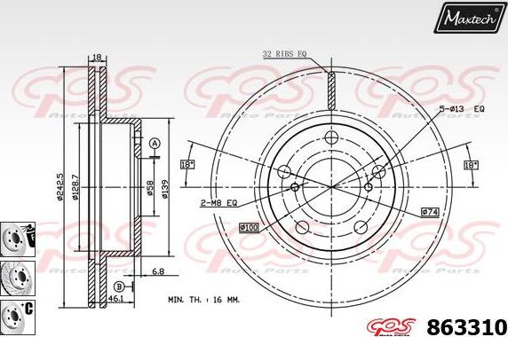 Maxtech 883432 - Bremžu diski ps1.lv