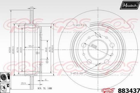 Maxtech 883437.6060 - Bremžu diski ps1.lv