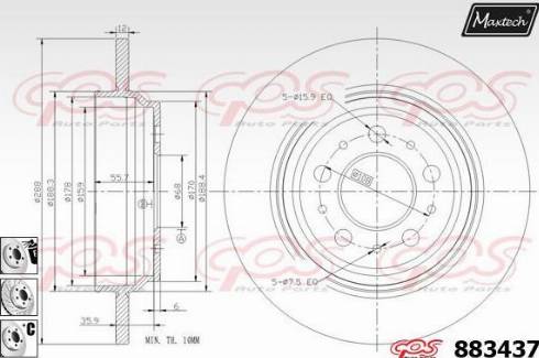 Maxtech 883437.6880 - Bremžu diski ps1.lv