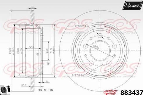 Maxtech 883437.0060 - Bremžu diski ps1.lv