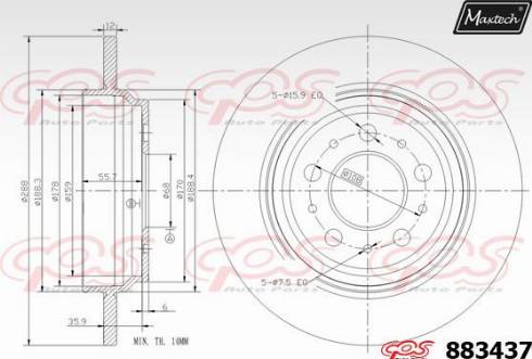 Maxtech 883437.0000 - Bremžu diski ps1.lv