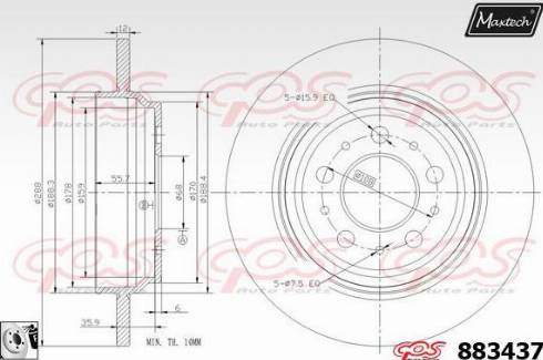 Maxtech 883437.0080 - Bremžu diski ps1.lv