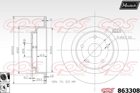 Maxtech 883437 - Bremžu diski ps1.lv